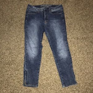 AE high/rise jegging crop with ankle zippers